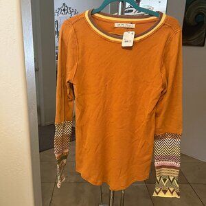Free People-Embellished Ochre Sweater-Size XL-NWT